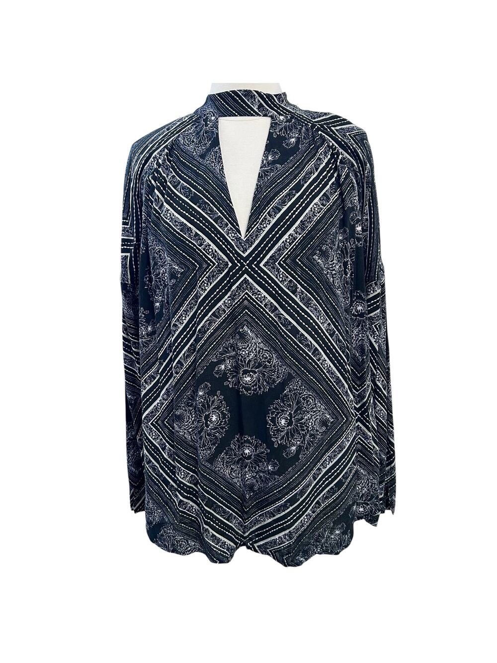 Free People Walking on a Dream High Neck Cutout Long Sleeve Tunic Top S